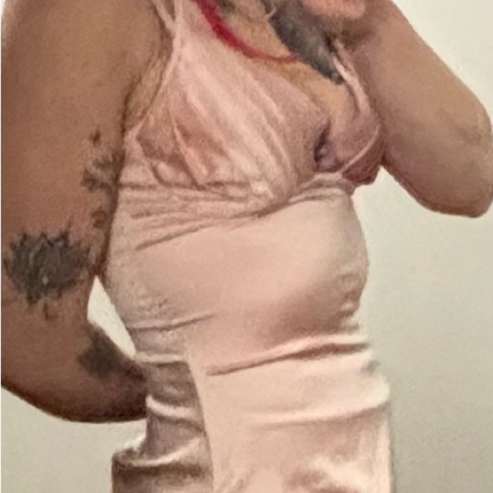 Satin Slip Mini Dress in Blush Pink